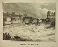 LAUFENBURG, LITHOGRAPHIE UM 1840