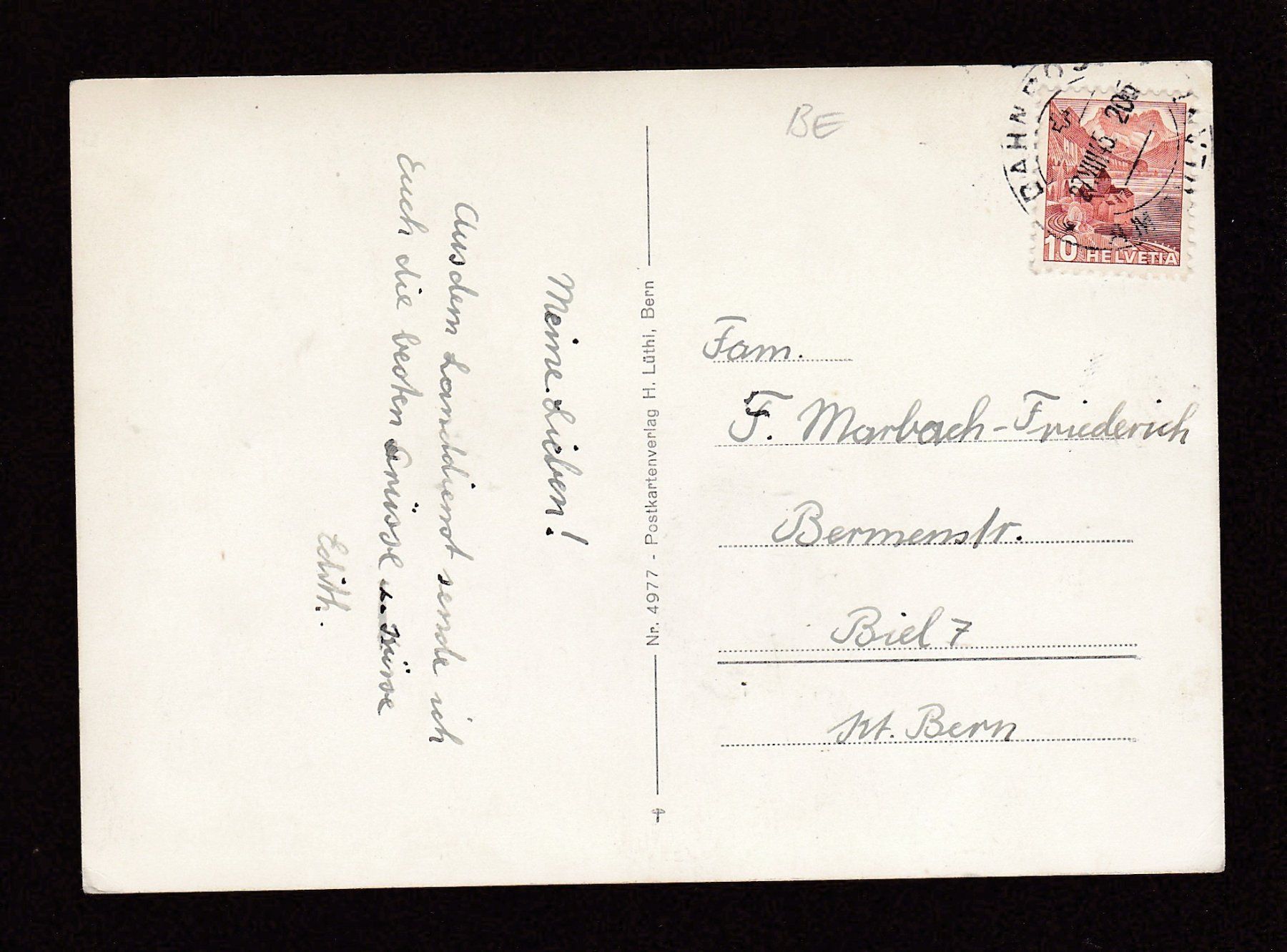 Cartoline postali: BÄTTERKINDEN, 1945 – Usato da Reiden venduto da cinfis 1
