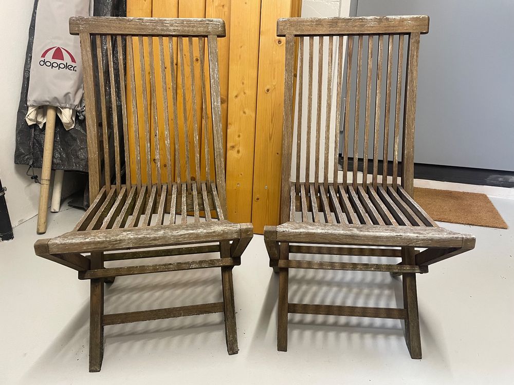 Holzstühle klappbar für Balkon oder Garten Kaufen auf Ricardo