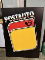Vintage POSTAUTO Schild Atelier Bundi 1983