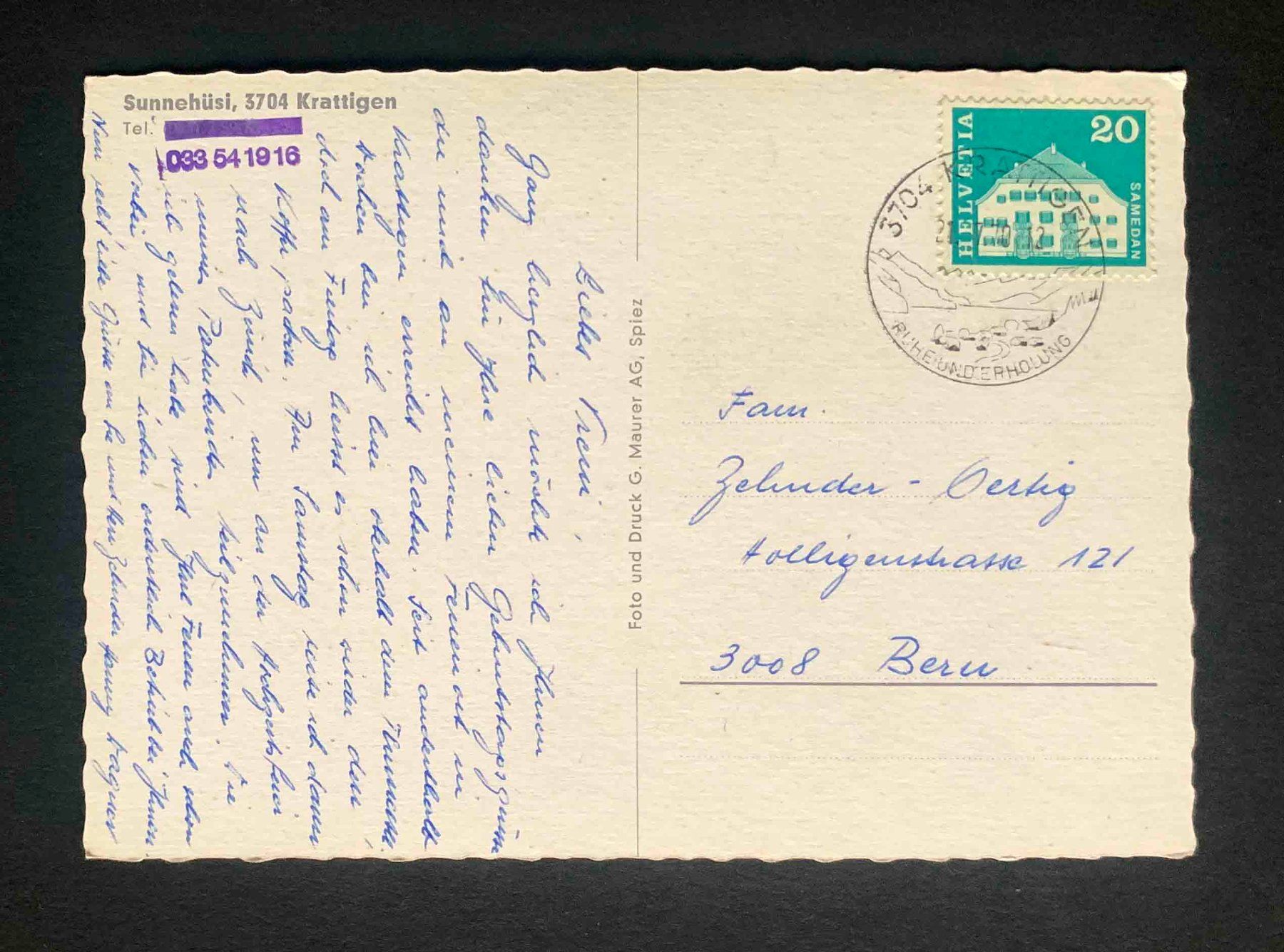 Cartoline postali: AK Sunnehüsli Krattigen – Usato da Goldau venduto da artelier1 1