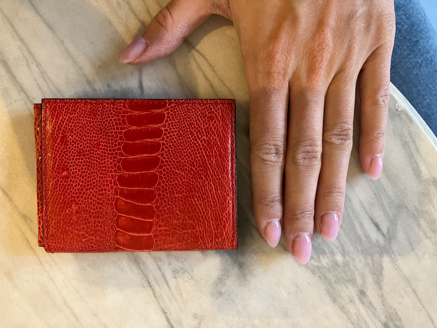 Brieftaschen: Neu Echtlederportemonnaie Straussenleder – Neu (gemäss Beschreibung) aus Herrliberg von spunggi 8