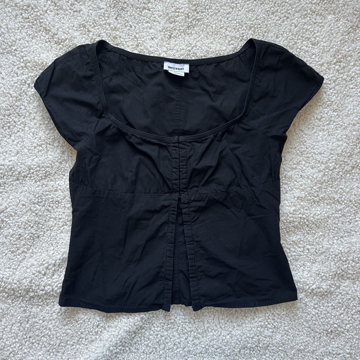 Weekday Camicette: Weekday Bluse schwarz Gr. S – Usato da Oberentfelden venduto da Klingm