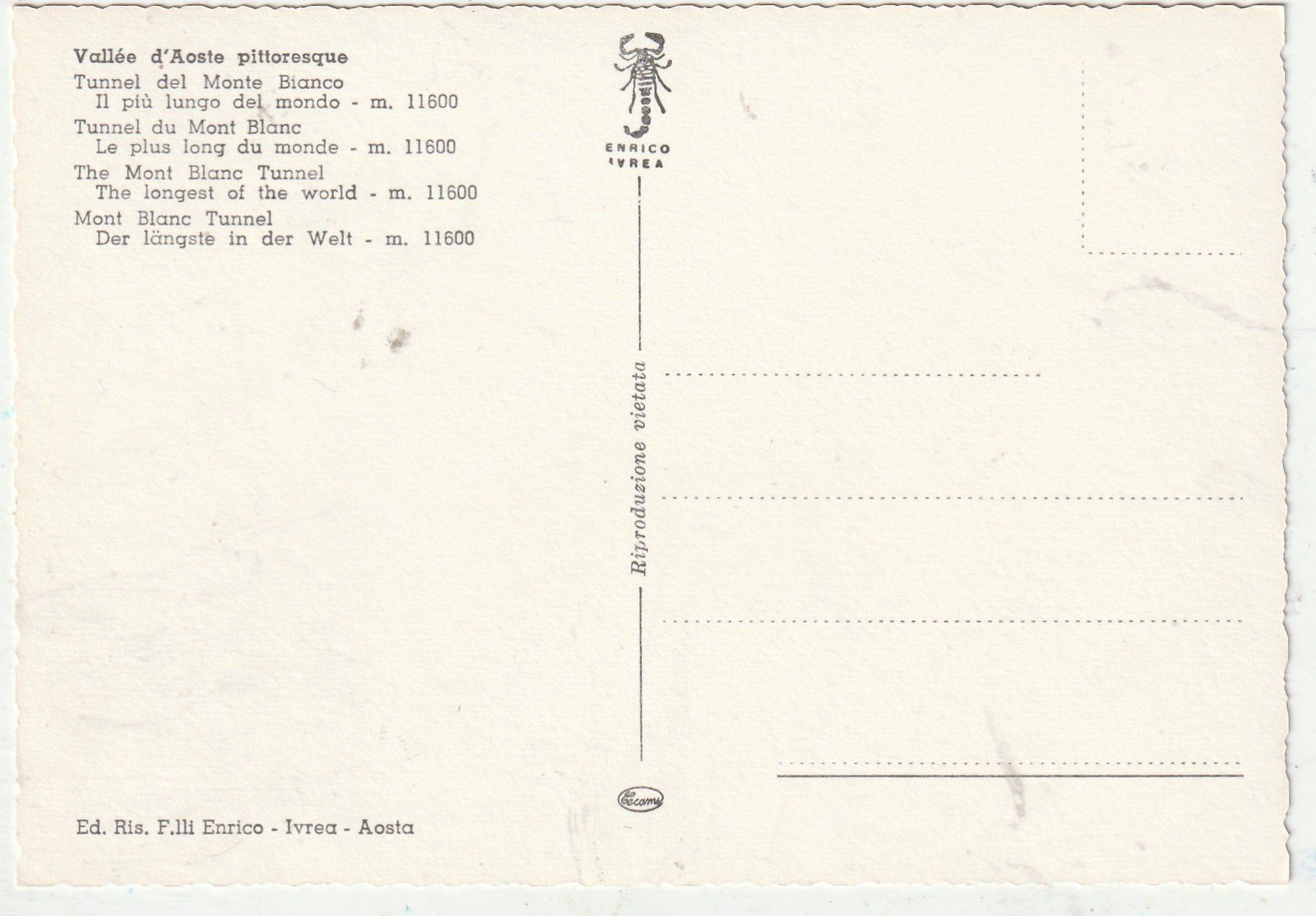 Cartoline postali: Tunnel de Monte Biano – Usato da Lumbrein venduto da made02 1