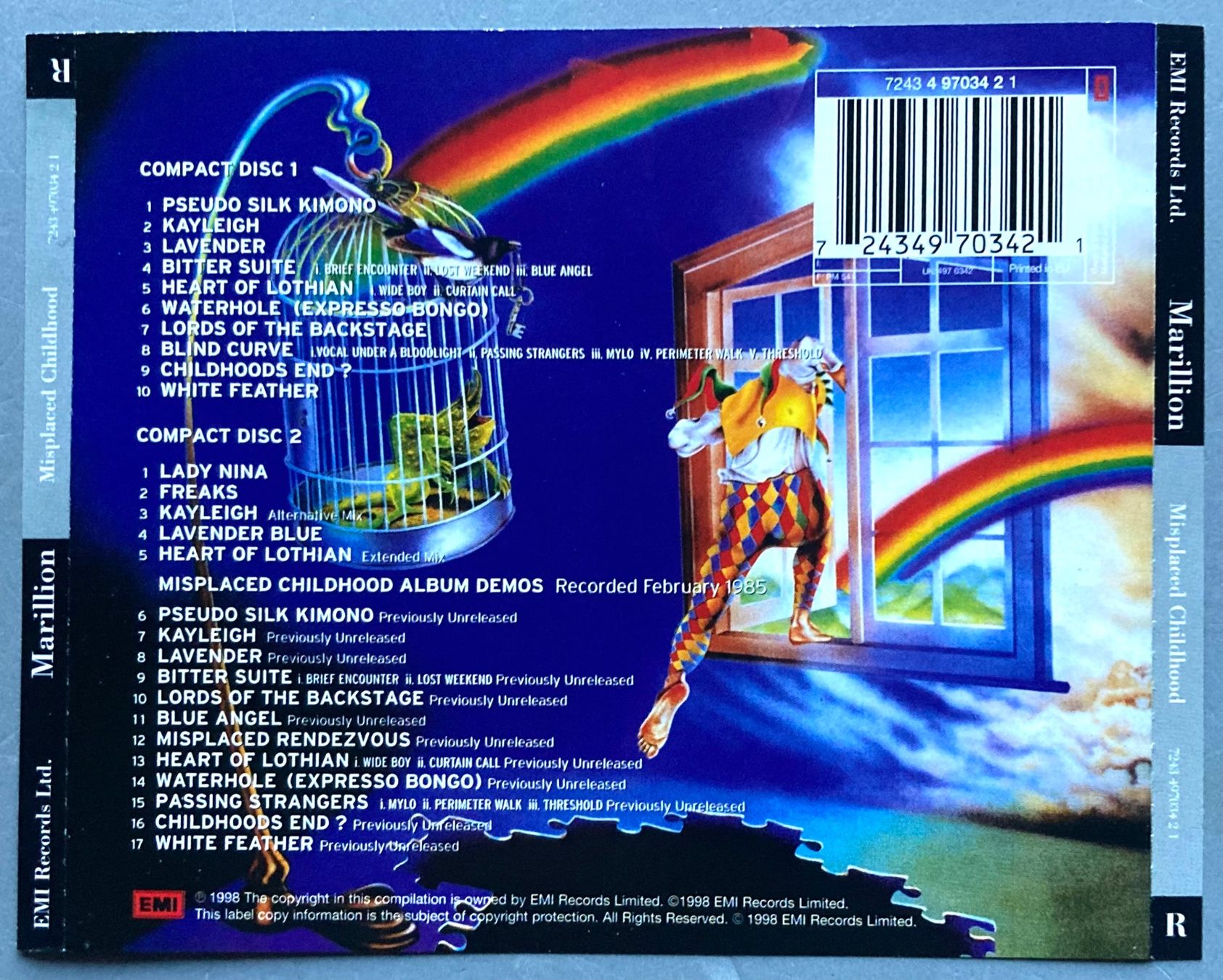 CD: MARILION - MISPLACED CHILDHOOD – Usato da Poliez-Pittet venduto da Newtown-Records 1