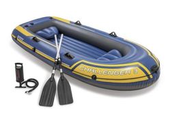 Intex Challenger 3 Schlauchboot mit Pumpe und 2 Paddeln