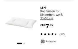 LEN Kopfkissen und Decke für Kinderbett mit Bettwäsche