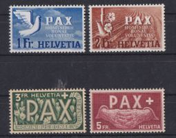 Schweiz 1945: aus PAX-Serie 1-5 Fr. ** - Kat. 290.--
