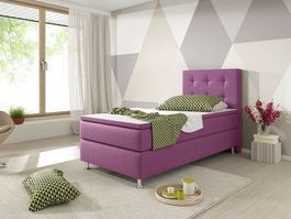 Boxspringbett 90x200 Rosa Hotelbett Einzelbett Bett
