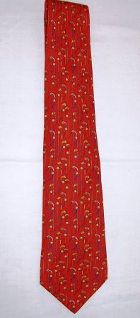 Krawatte Salvatore Ferragamo rot Golfmuster Seide
