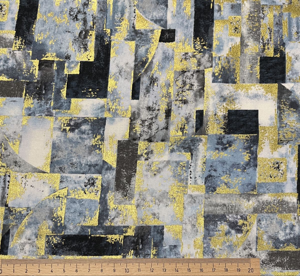 Tissus: Patchworkstoff blau-grau Töne mit gold – Neuf (Voir description) à Seuzach par KreativmitStoff 1