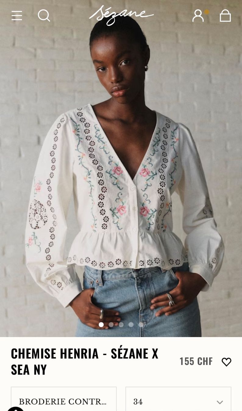 Sezane Camicette: Sézane blouse, size 36, like new – Usato da Arzier Le Muids venduto da oma_w5bq