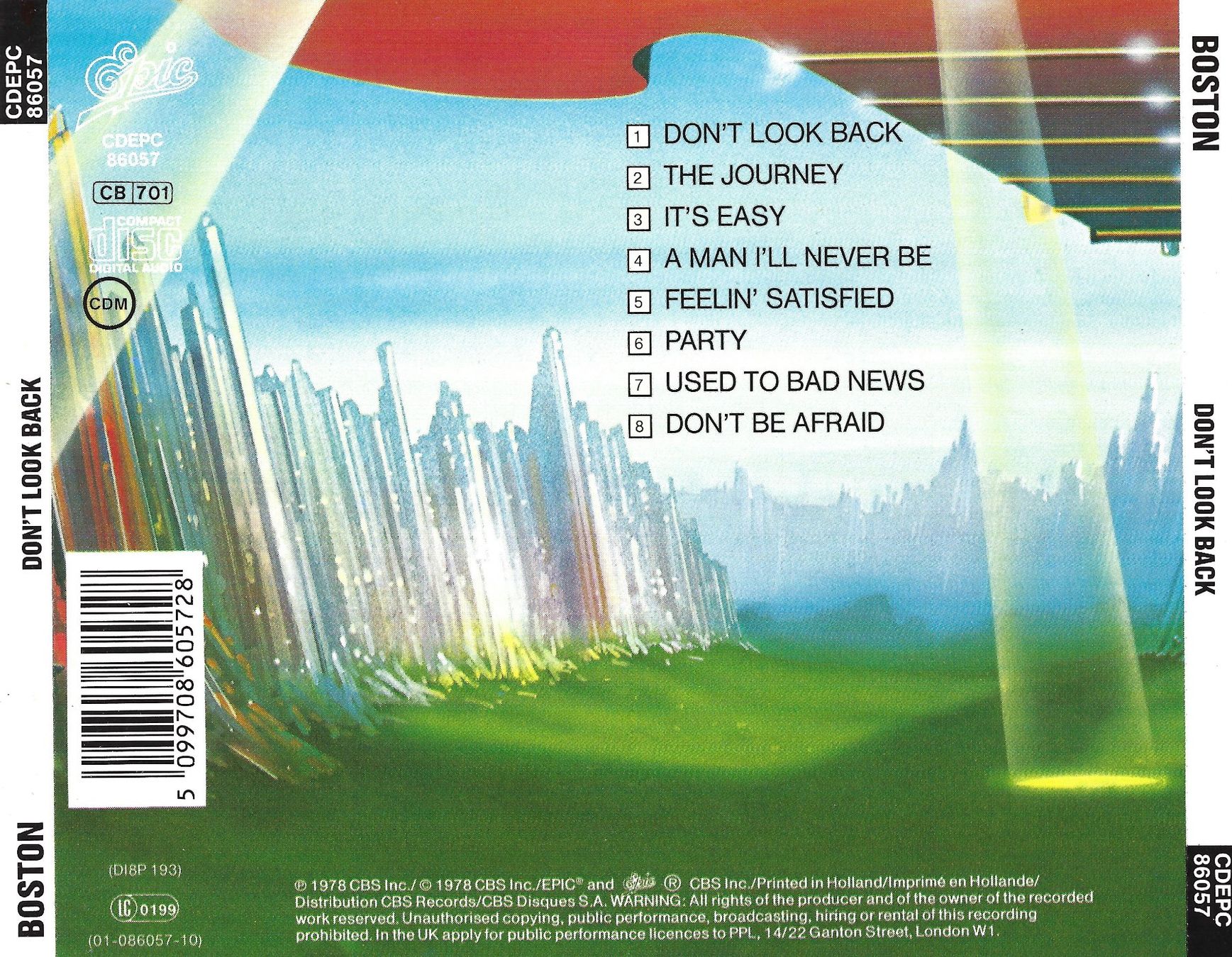 CD: CD: BOSTON - Don't Look Back – Usato da Rotkreuz venduto da groeli69 1