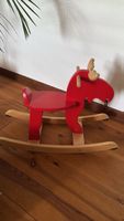 Rotes Schaukel-Rentier Holz guter Zustand