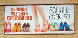 Vintage Blechschild Spruch "Ich brauche was gegen Kopfschmer