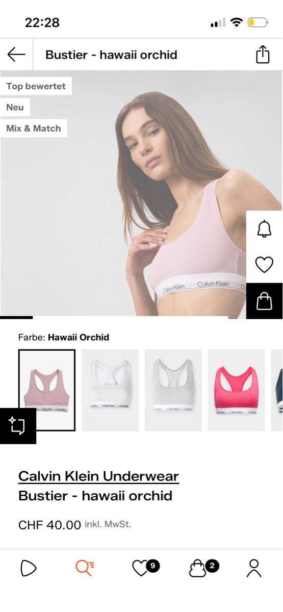 Calvin Klein Autres dessous: Calvin Klein Bustier 3 Stück grau L Top Zustand – Neuf (Voir description) à Kerzers par del13 6