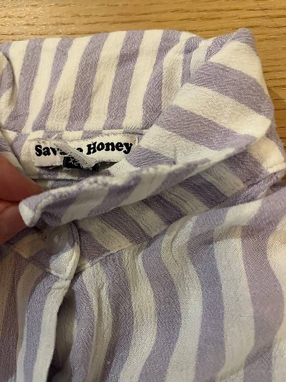 Camicette: Chemise à rayure violet et blanc – Usato da Champagne venduto da Marie2108 4