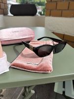 Original Miu Miu MU A03S Sonnenbrille Schwarz Full Set