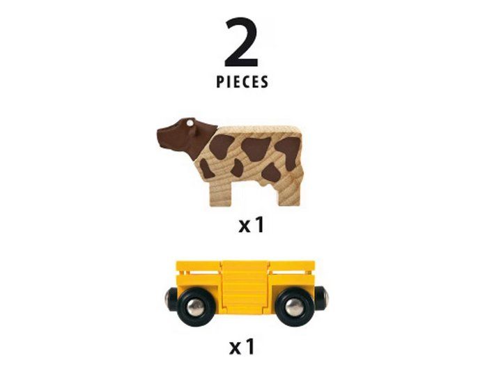 Brio Giocattoli: BRIO 33406 Tierwagen mit Kuh – Nuovo e nell'imballaggio originale da Oensingen venduto da Liquidations-Shop 1