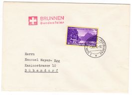 Lettre de BRUNNEN BPA A196 pour Dübendorf le 1.VIII.38