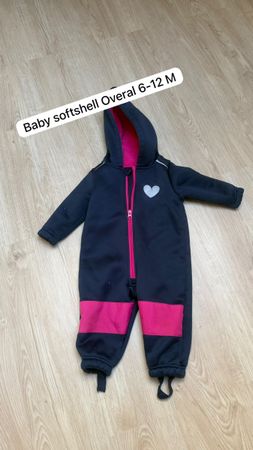 Baby Softshell Overall dunkelblau rosa Grösse 6-12 M
