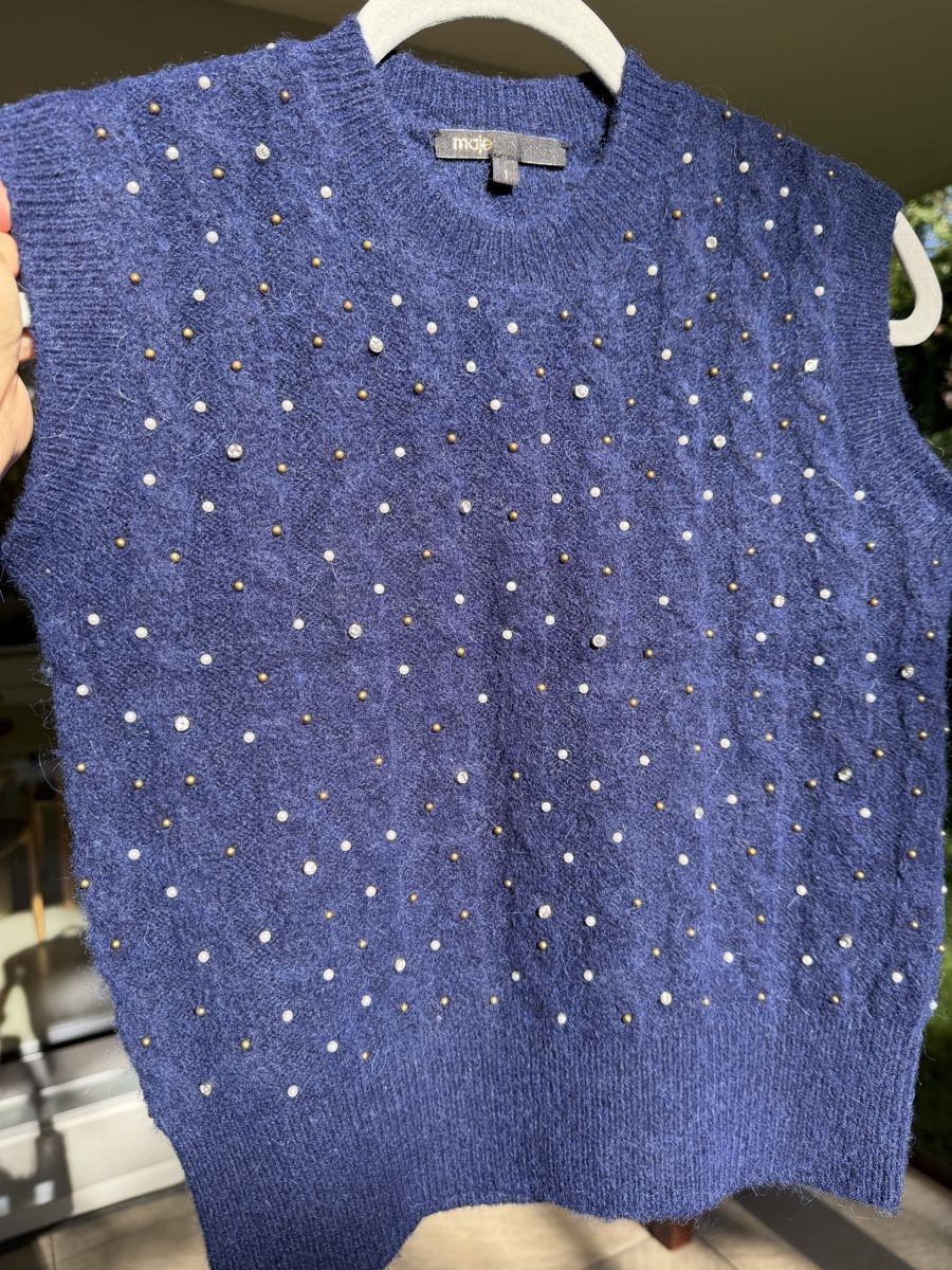 Maje Gilets & Westen: Maje wool vest with Decorative Beads S  – Neu (gemäss Beschreibung) aus Corsier GE von Karol_save_planet 7
