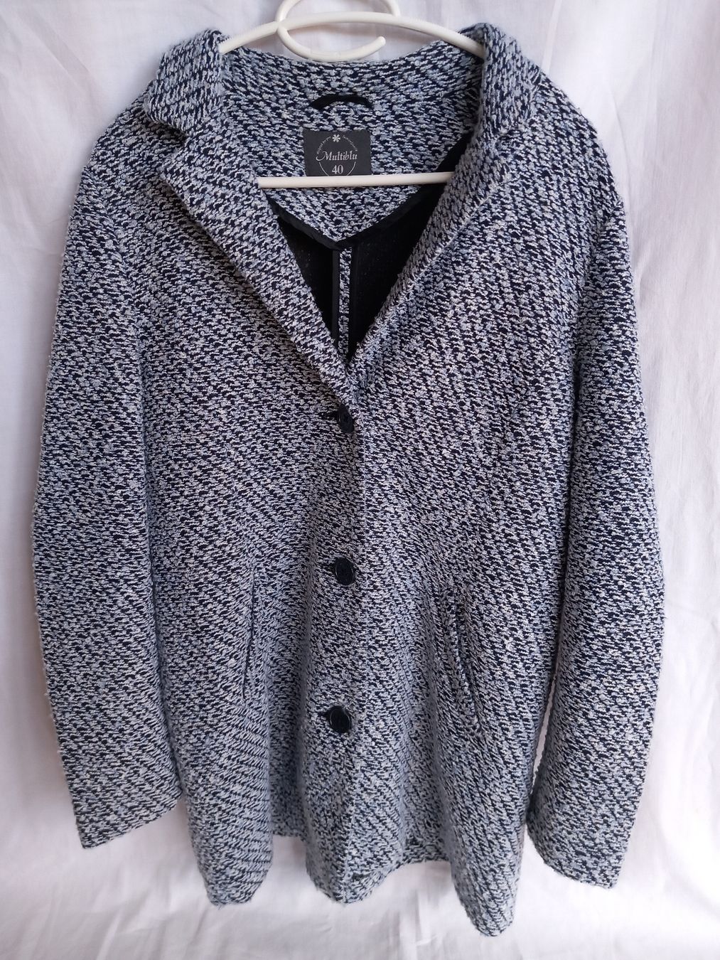 Giacche: Veste texturée bleue et blanche Taille 40 – Nuovo (secondo la descrizione) da Faoug venduto da per_kp6r