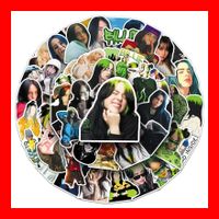 Billie Eilish Stickerset 50 Stk.Stickerbomb CD Bad Guy