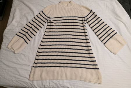 gestreiftes, warmes Minikleid 38 von Edited