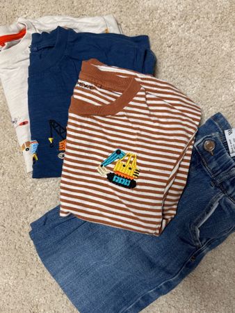 SET Zara Jeanshose +3 Next langarm Shirts Bagger 116 5-6J