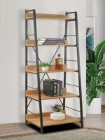 Regal Kansas MDF Eiche Schwarz 80x42x182cm