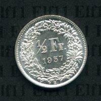 CHF___0.50 1957 stgl * nigelnagelneu! 50 Rappen