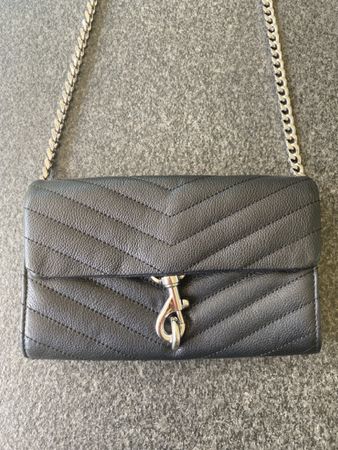 Rebecca Minkoff Tasche schwarz Leder mit Kette guter Zustand
