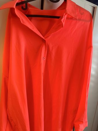 Sommerliche Bluse neon Rot/PinK Gr.XL