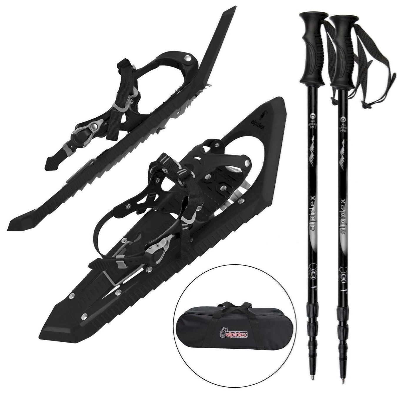 Sonstiges zum Bergsteigen & Wandern: ALPIDEX 16007 Schneeschuhe Schwarz – Neu und originalverpackt aus Bottighofen von zaap