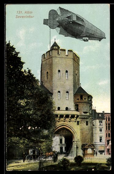 Photos & posters: AK Köln, Zeppelin über dem Severintor – D'occasion à Berlin par bartko-reher
