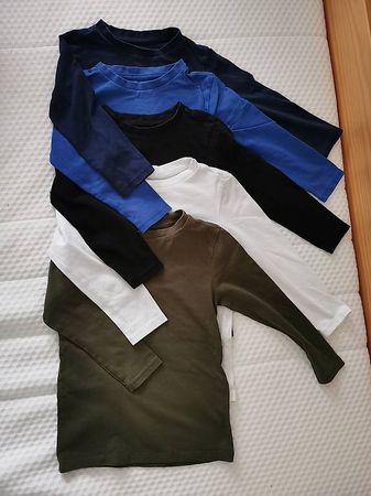 5 Langarmshirts aus Baumwolle, Friboo, Gr. 98-104