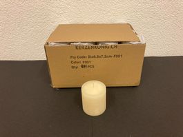 Kerzen 6,8 x 7,2 cm,  24 Stück, Aktions-Preis, Creme