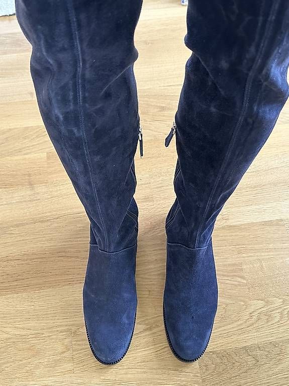Scarpe da donna: Overknee Stiefel, Gr. 39, Dunkelblau Wildleder – Usato da Zürich venduto da mar_22hb 1