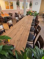 Gastro Tisch 120x80 cm Eiche – Massives Gusseisen Gestell