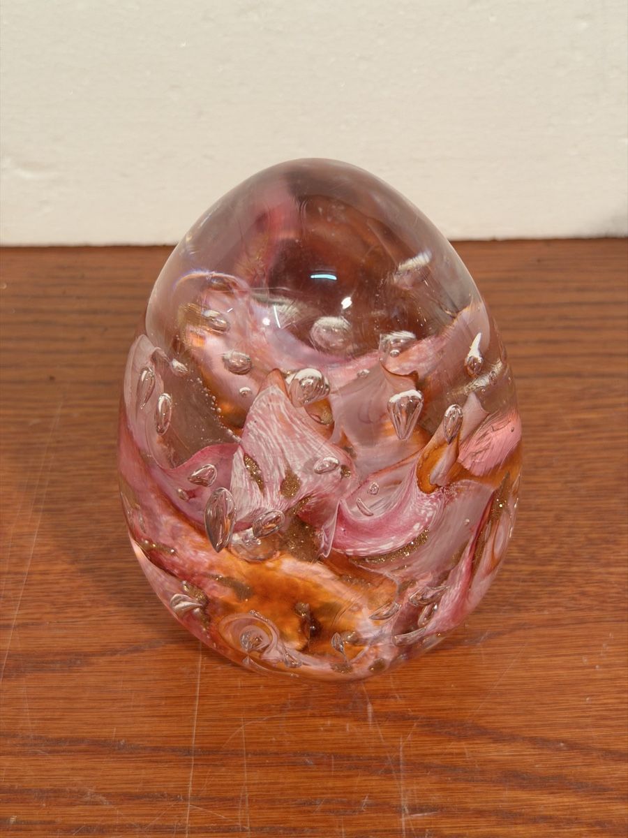 Bicchieri: Handblown Glass Egg Paperweight - Signed Luzoro 2000 – Usato da Lausanne venduto da artnouveau04 1