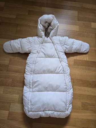 H&M Wattierter Baby Wagenanzug Gr 62 68 – Creme Soft Fleece