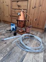 Destillationsanlage Kupfer mit Thermometer und Zubehör