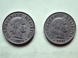 2x 10 Rappen 1926 + 1931