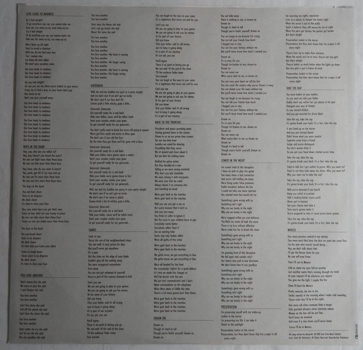 Dischi in vinile: Nazareth 2XS LP 1982 – Usato da Dübendorf venduto da mar_85sd 3
