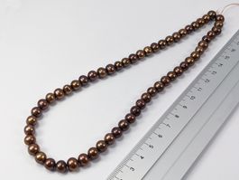 Bronzefarbener 8mm Süsswasser Zuchtperlen Strang