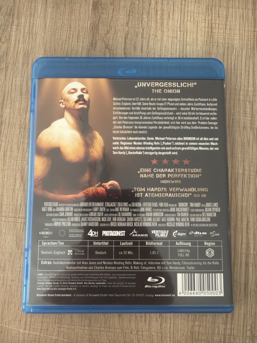 Alle DVDs: Bronson (2008) BluRay – Gebraucht aus Hagendorn von masterchieff 1