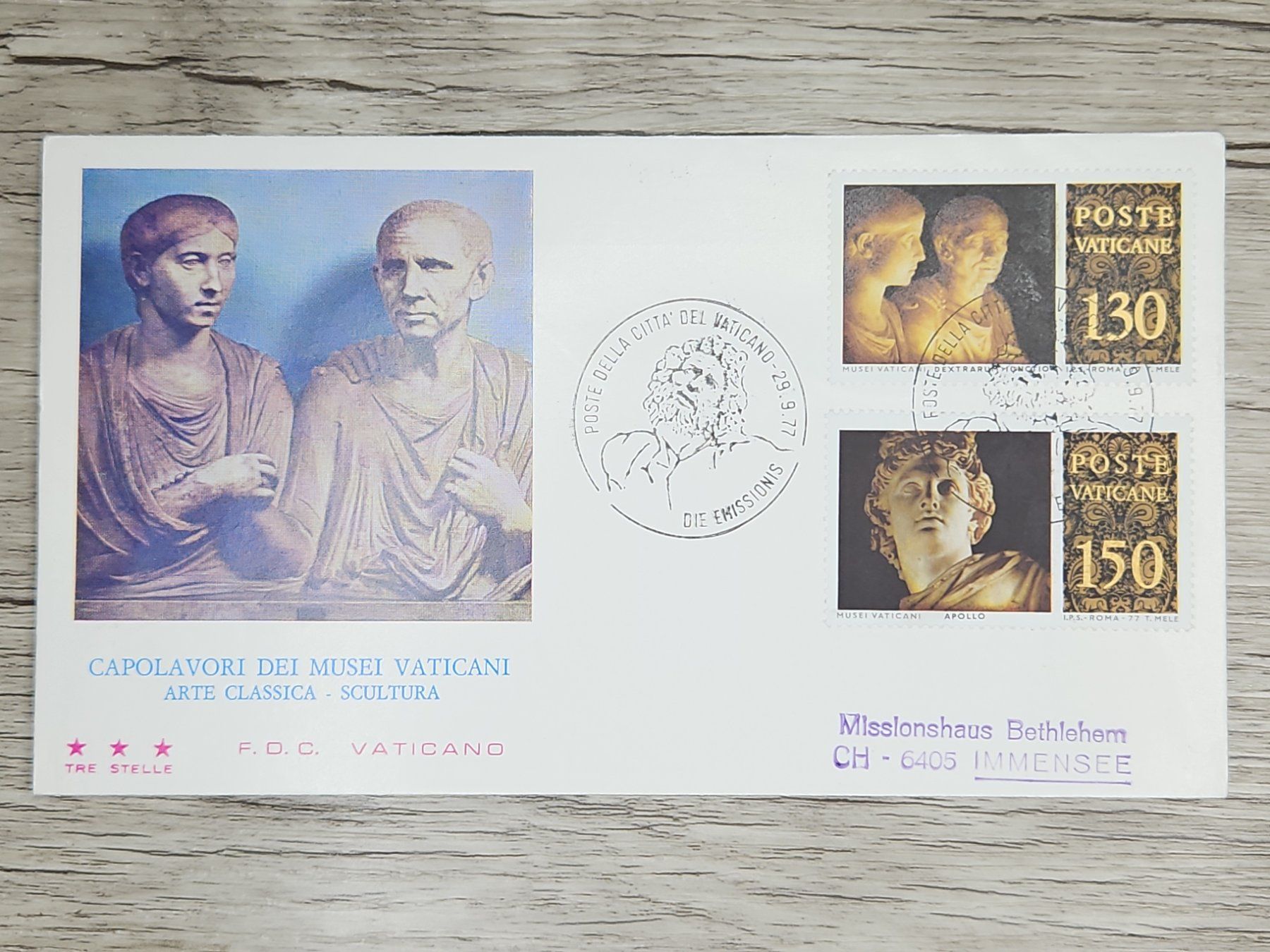 Tutti i francobolli: CL05 Enveloppe + Timbre Poste Vaticane 1977 – Usato da Cousset venduto da Patrick_Collections