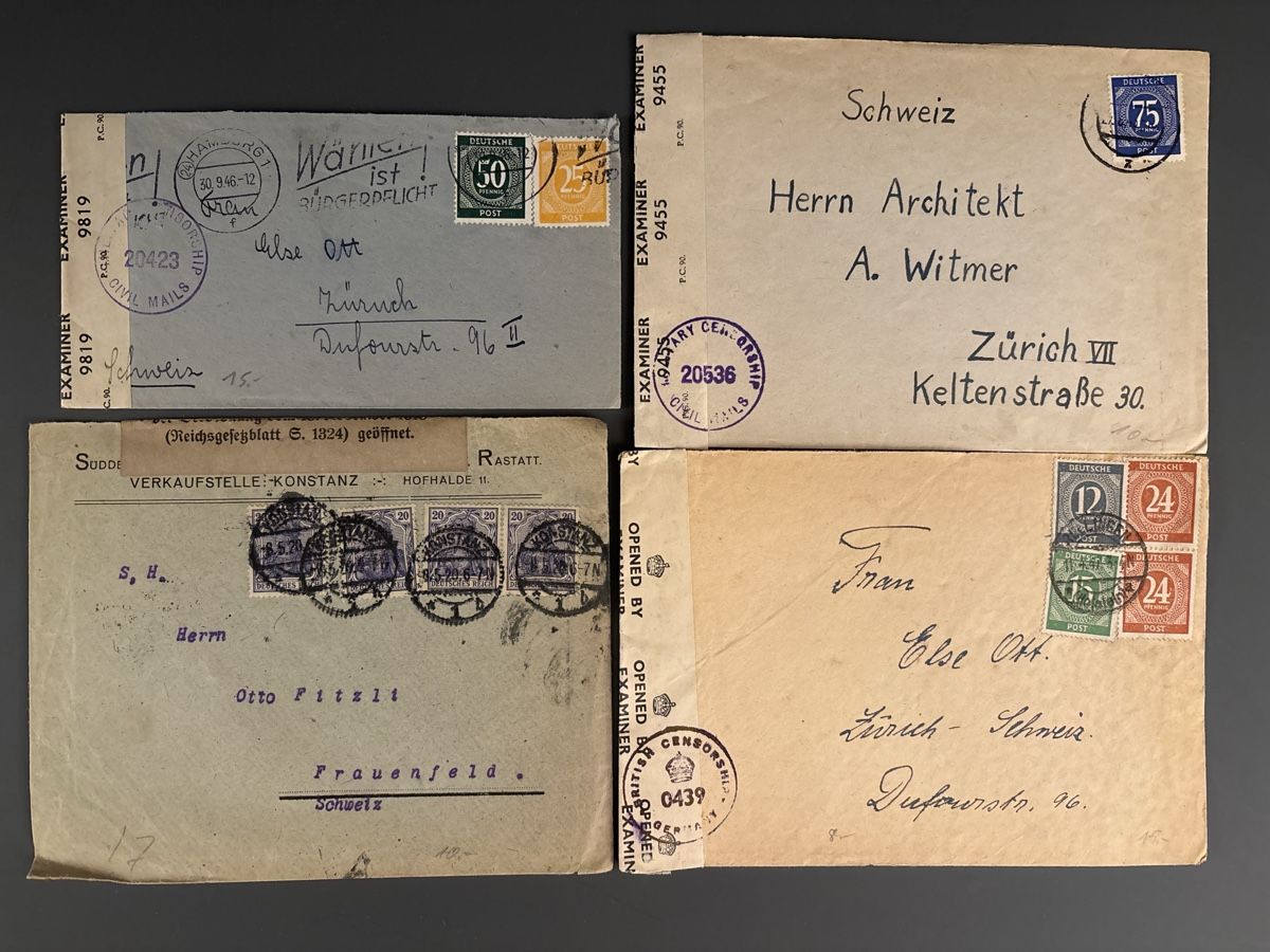 Tutti i francobolli: Lot geöffneter/zensurierter Briefe – Usato da Zürich venduto da sugugus