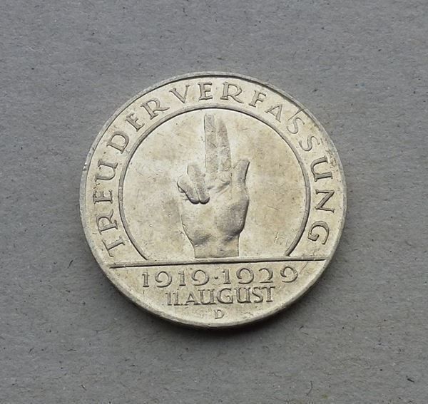 Tutti le monete: DR ++ 3 Reichsmark 1929 – Usato da Walkringen venduto da Casablanca777